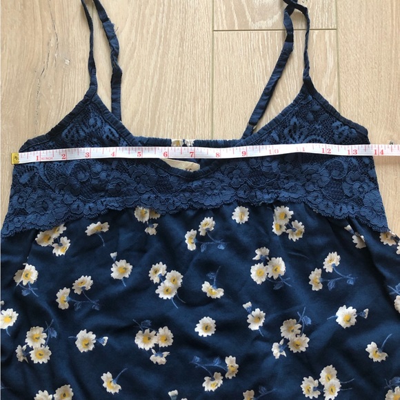 Hollister Navy Blue Floral Lace Detailed Camisole Top - Picture 2 of 7